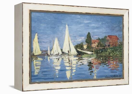 Regatta at Argenteuil-Claude Monet-Framed Stretched Canvas