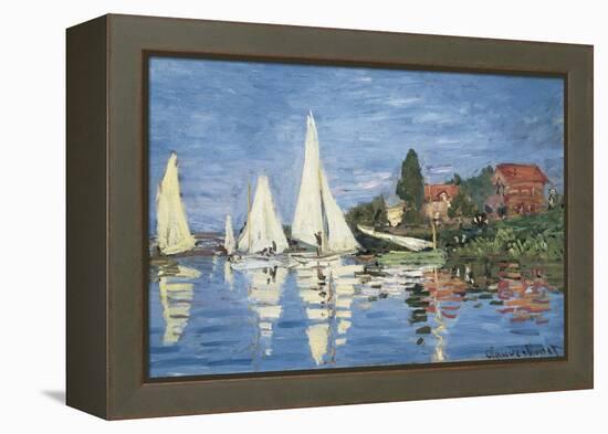 Regatta at Argenteuil-Claude Monet-Framed Stretched Canvas