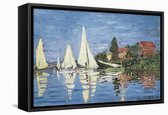 Regatta at Argenteuil-Claude Monet-Framed Stretched Canvas