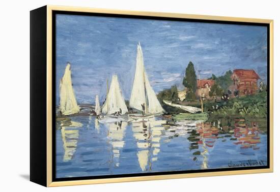 Regatta at Argenteuil-Claude Monet-Framed Stretched Canvas