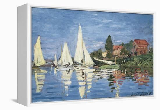 Regatta at Argenteuil-Claude Monet-Framed Stretched Canvas