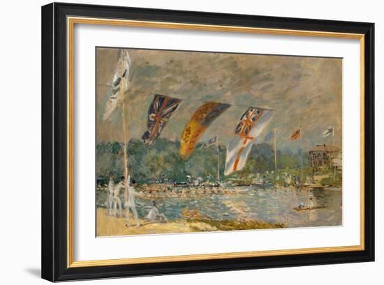 Regatta at Molesey (near Hampton Court, England), 1874. Oil on canvas 66 x 91 cm R.F. 2787.-Alfred Sisley-Framed Giclee Print