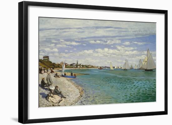 Regatta at Sainte- Adresse-Claude Monet-Framed Art Print