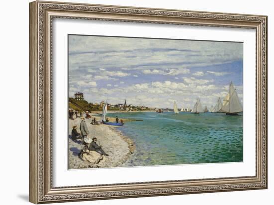 Regatta at Sainte- Adresse-Claude Monet-Framed Art Print