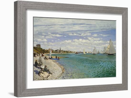 Regatta at Sainte- Adresse-Claude Monet-Framed Art Print