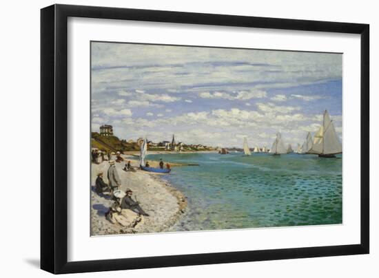 Regatta at Sainte- Adresse-Claude Monet-Framed Art Print