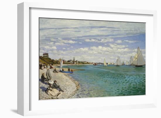 Regatta at Sainte- Adresse-Claude Monet-Framed Art Print