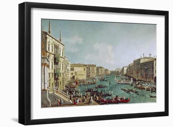 Regatta Auf Dem Canale Grande Vor Dem Palais Ca'Foscari-Canaletto-Framed Giclee Print