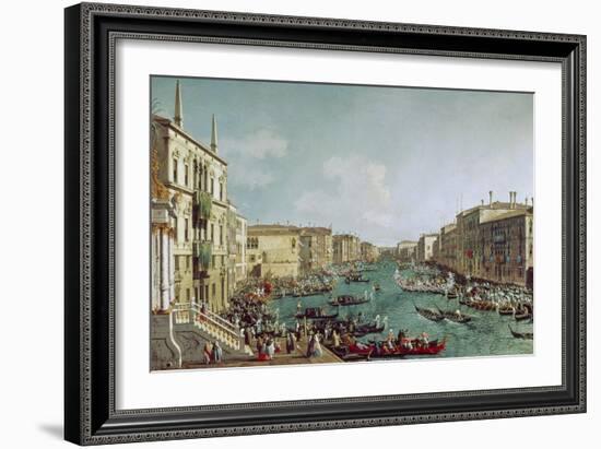 Regatta Auf Dem Canale Grande Vor Dem Palais Ca'Foscari-Canaletto-Framed Giclee Print