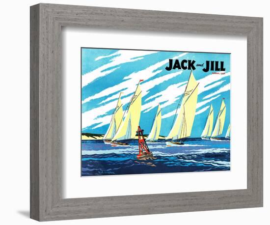 Regatta - Jack and Jill, August 1949-Wilmer Wickham-Framed Giclee Print