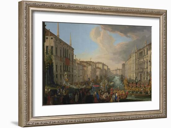 Regatta on the Grand Canal in Honor of Frederick IV, King of Denmark, 1711-Luca Carlevaris-Framed Giclee Print