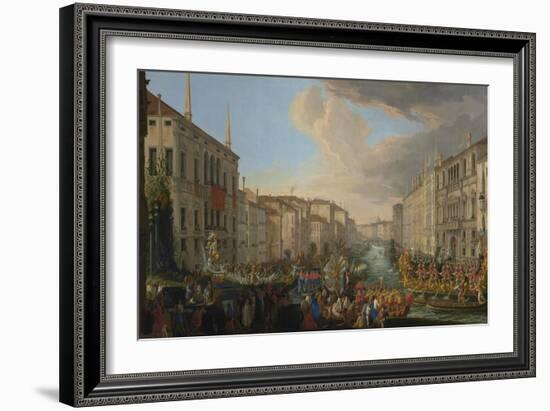 Regatta on the Grand Canal in Honor of Frederick IV, King of Denmark, 1711-Luca Carlevaris-Framed Giclee Print