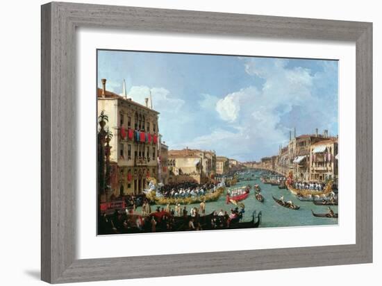Regatta on the Grand Canal-Canaletto-Framed Giclee Print