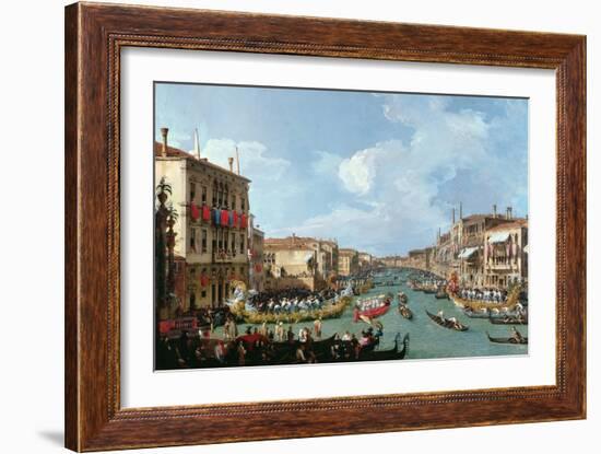 Regatta on the Grand Canal-Canaletto-Framed Giclee Print