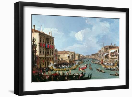 Regatta on the Grand Canal-Canaletto-Framed Giclee Print