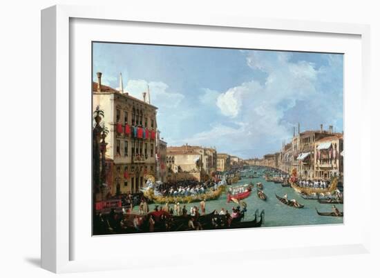 Regatta on the Grand Canal-Canaletto-Framed Giclee Print