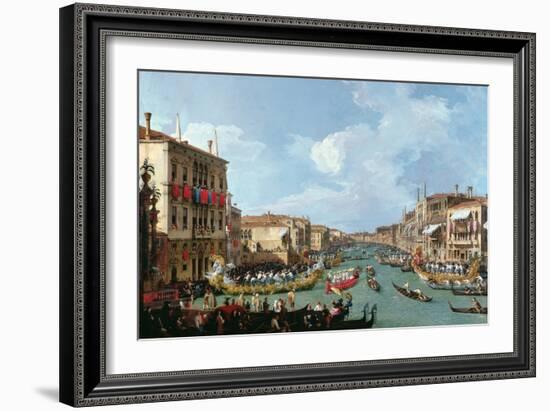 Regatta on the Grand Canal-Canaletto-Framed Giclee Print