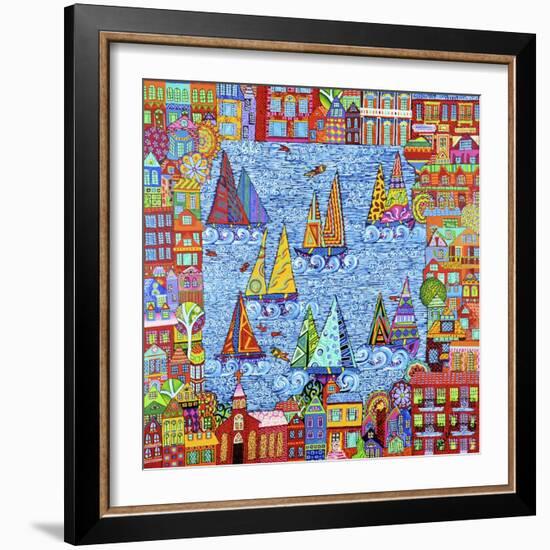 Regatta Town-Debra Denise Purcell-Framed Giclee Print