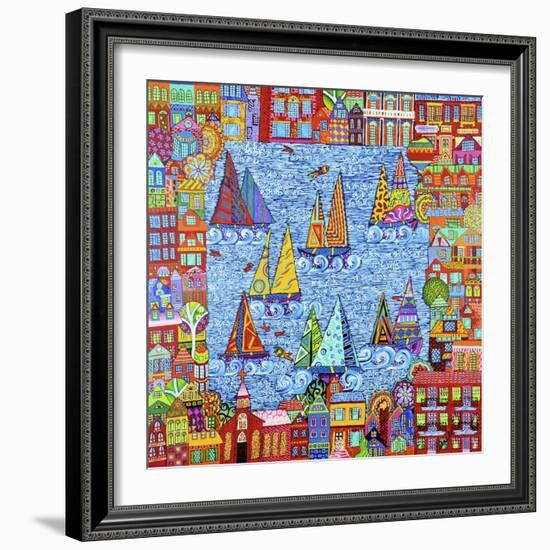 Regatta Town-Debra Denise Purcell-Framed Giclee Print