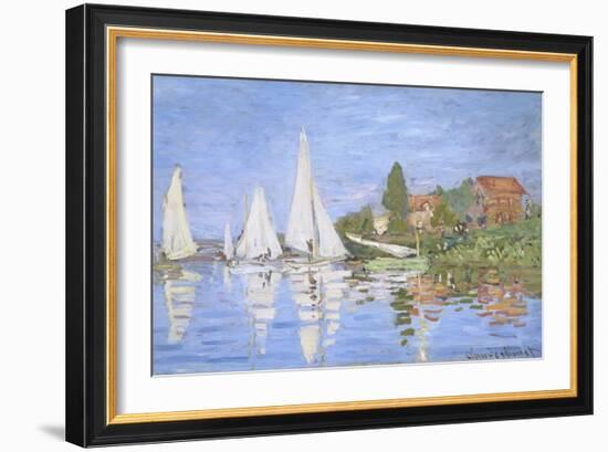 Regattas at Argenteuil by Claude Monet-Claude Monet-Framed Giclee Print