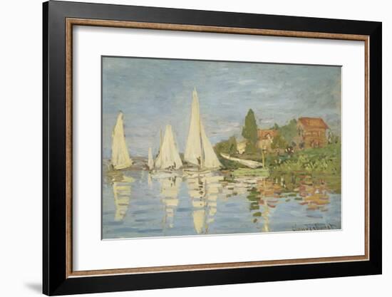 Regattas at Argenteuil, c.1872-Claude Monet-Framed Premium Giclee Print