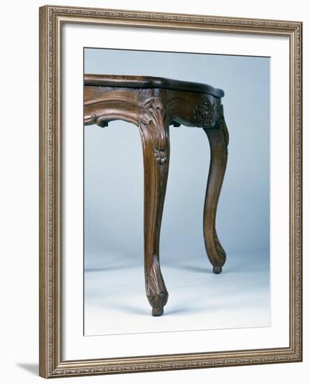 Regency Style Carved Wood Dining Room Chair with Wicker Seat and Back-null-Framed Giclee Print