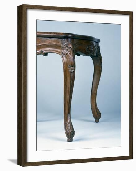 Regency Style Carved Wood Dining Room Chair with Wicker Seat and Back-null-Framed Giclee Print