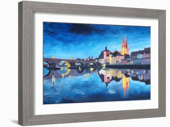 Regensburg, Bavaria, at Dawn-Markus Bleichner-Framed Art Print