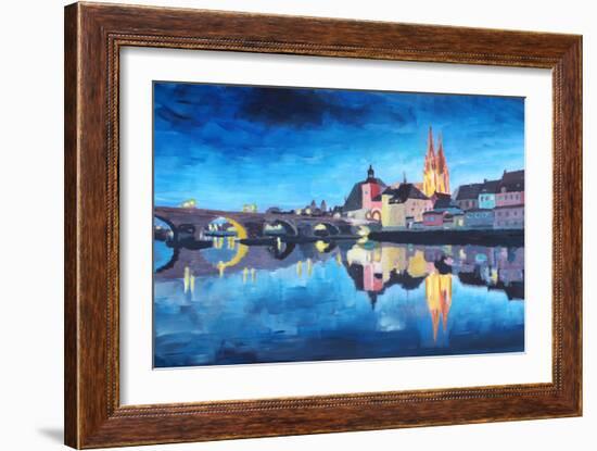 Regensburg, Bavaria, at Dawn-Markus Bleichner-Framed Art Print