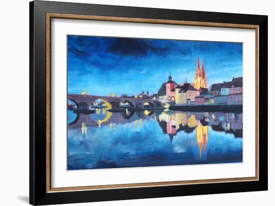 Regensburg, Bavaria, at Dawn-Markus Bleichner-Framed Art Print