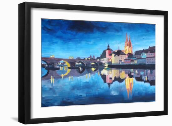 Regensburg, Bavaria, at Dawn-Markus Bleichner-Framed Art Print