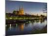 Regensburg in Bavaria, the Old Town. Dawn over the Old Town, Reflections in the River Danube-Martin Zwick-Mounted Photographic Print