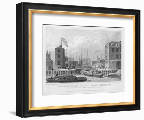 Regent's Canal (Grand Union) Entrance at Limehouse-F.j. Havell-Framed Art Print