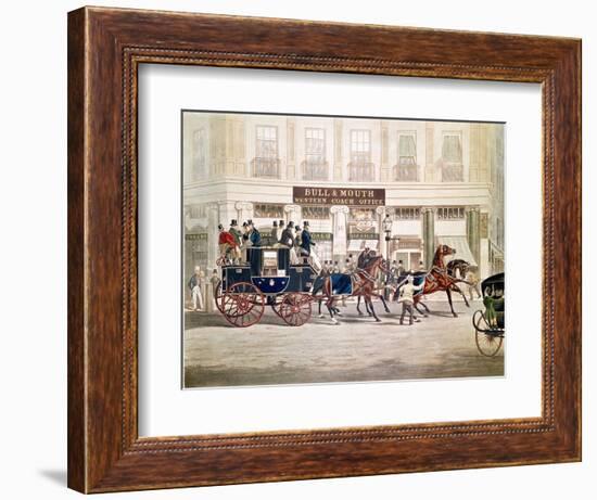 Regent's Circus, Beaufort Coach Starting from the Bull and Mouth-Shayer and Hunt-Framed Giclee Print