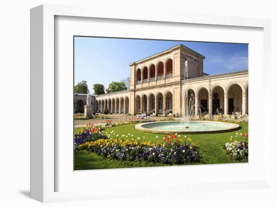 Regentenbau in the spa gardens of Bad Kissingen, Lower Franconia, Bavaria, Germany-null-Framed Art Print