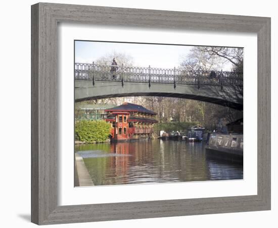 Regents Canal (Grand Union), Regents Park, London, England, United Kingdom-David Hughes-Framed Photographic Print