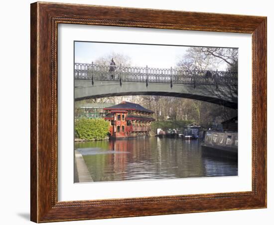 Regents Canal (Grand Union), Regents Park, London, England, United Kingdom-David Hughes-Framed Photographic Print