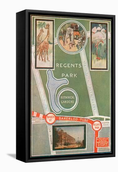 Regents Park and Botanical Gardens, Showing Local Railway Stations-null-Framed Premier Image Canvas