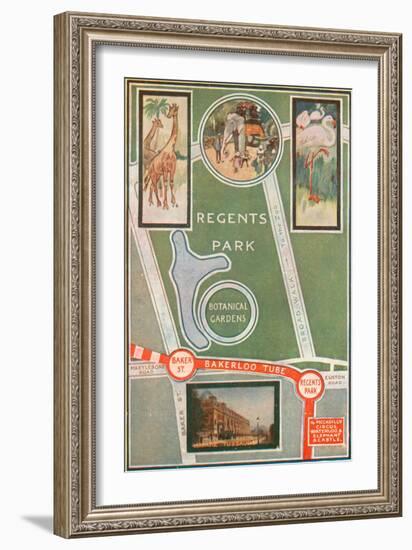 Regents Park and Botanical Gardens, Showing Local Railway Stations-null-Framed Giclee Print