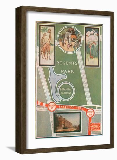 Regents Park and Botanical Gardens, Showing Local Railway Stations-null-Framed Giclee Print