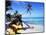 Reggae Singer with Guitar on Beach, Sainte Anne, Guadeloupe-Bill Bachmann-Mounted Photographic Print