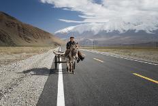 By Donkey on the Karakorum Highway-Reggy-Framed Photographic Print