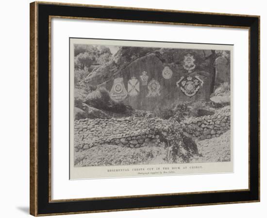 Regimental Crests Cut in the Rock at Cherat-null-Framed Giclee Print