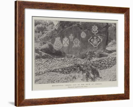 Regimental Crests Cut in the Rock at Cherat-null-Framed Giclee Print