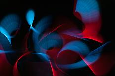 Light Painting Abstract Background. Blue and Red Light Painting Photography, Long Exposure, Ripples-Regina M art-Photographic Print