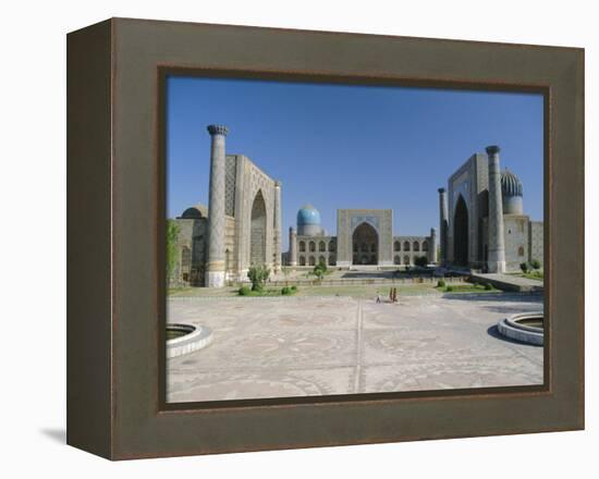 Registan Square, Samarkand, Uzbekistan, Central Asia-Gavin Hellier-Framed Premier Image Canvas