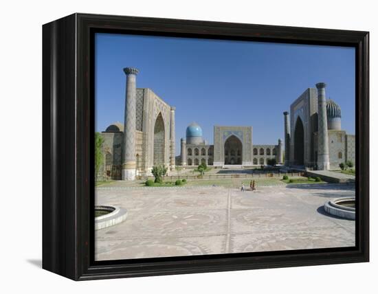 Registan Square, Samarkand, Uzbekistan, Central Asia-Gavin Hellier-Framed Premier Image Canvas