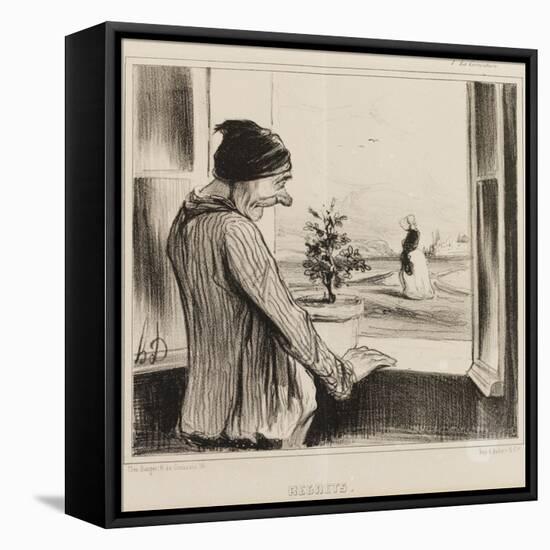 Regret-Honore Daumier-Framed Premier Image Canvas