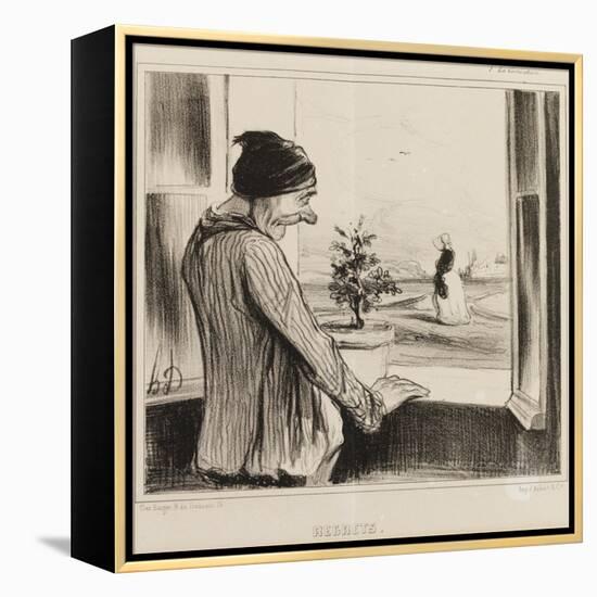 Regret-Honore Daumier-Framed Premier Image Canvas