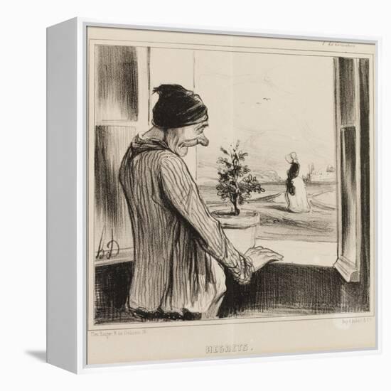 Regret-Honore Daumier-Framed Premier Image Canvas